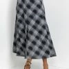 Roman Grey Check Print Flared Midi Skirt 2 Roman Grey Check Print Flared Midi Skirt -Roman Sales Shop unnamed file 10847