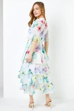 Roman White Petite Floral Print Tiered Dress 9 Roman White Petite Floral Print Tiered Dress -Roman Sales Shop unnamed file 1085