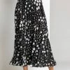 Roman Black Spot Print Pleated Maxi Skirt -Roman Sales Shop unnamed file 10862