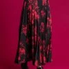 Roman Red Floral Print Pleated Maxi Skirt 2 Roman Red Floral Print Pleated Maxi Skirt -Roman Sales Shop unnamed file 10886