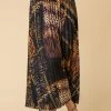 Roman Brown Animal Chain Print Pleated Skirt 1 Roman Brown Animal Chain Print Pleated Skirt -Roman Sales Shop unnamed file 10905