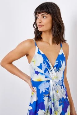 Roman Blue Floral Print Twist Front Maxi Dress 10 Roman Blue Floral Print Twist Front Maxi Dress -Roman Sales Shop unnamed file 1091