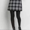Roman Grey Check Print Zip Pocket Skirt 2 Roman Grey Check Print Zip Pocket Skirt -Roman Sales Shop unnamed file 10910