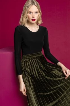 Roman Green Velour Pleated Midi Skirt 11 Roman Green Velour Pleated Midi Skirt -Roman Sales Shop unnamed file 10927