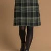 Roman Green Check Print Zip Pocket Skirt 2 Roman Green Check Print Zip Pocket Skirt -Roman Sales Shop unnamed file 10930