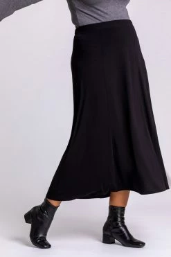 Roman Black Curve Jersey Stretch Midi Skirt -Roman Sales Shop unnamed file 10951
