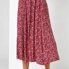 Roman Red Ditsy Floral Belted Midi Skirt -Roman Sales Shop unnamed file 10954