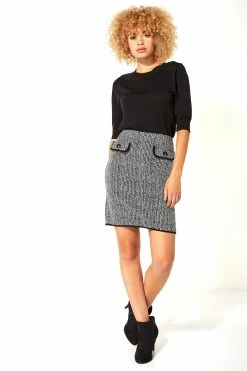 Roman Black Two Tone Textured Skirt 9 Roman Black Two Tone Textured Skirt -Roman Sales Shop unnamed file 10961