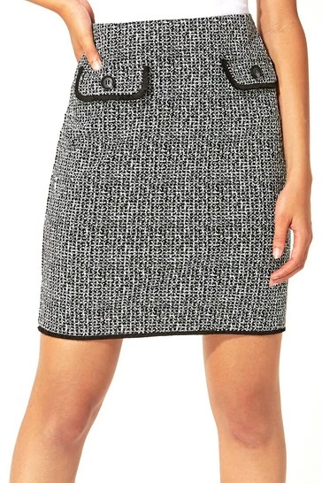 Roman Black Two Tone Textured Skirt 7 Roman Black Two Tone Textured Skirt - Image 5