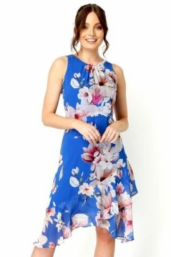 Roman Royal Blue Floral Chiffon Hanky Hem Ruffle Midi Dress 11 Roman Royal Blue Floral Chiffon Hanky Hem Ruffle Midi Dress -Roman Sales Shop unnamed file 1097