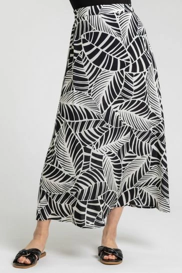 Roman Blue Petite Floral Print A-Line Skirt 8 Roman Blue Petite Floral Print A-Line Skirt - Image 6