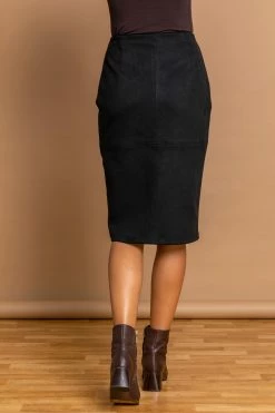 Roman Black Suedette Stretch Pencil Skirt 9 Roman Black Suedette Stretch Pencil Skirt -Roman Sales Shop unnamed file 10978