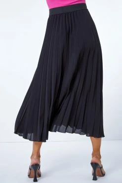 Roman Black Petite Pleated Maxi Skirt -Roman Sales Shop unnamed file 10993