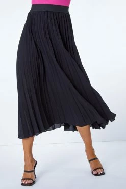 Roman Black Petite Pleated Maxi Skirt -Roman Sales Shop unnamed file 10994