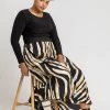 Roman Brown Curve Animal Print Pleated Midi Skirt 2 Roman Brown Curve Animal Print Pleated Midi Skirt -Roman Sales Shop unnamed file 10996