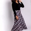 Roman Red Curve Check Print Midi Skirt 2 Roman Red Curve Check Print Midi Skirt -Roman Sales Shop unnamed file 11001