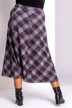 Roman Red Curve Check Print Midi Skirt 8 Roman Red Curve Check Print Midi Skirt -Roman Sales Shop unnamed file 11003