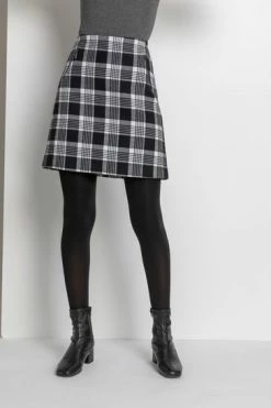 Roman Black Check Print Zip Pocket Skirt 9 Roman Black Check Print Zip Pocket Skirt -Roman Sales Shop unnamed file 11013