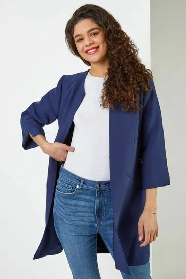 Roman Pink Textured Longline Jacket 9 Roman Pink Textured Longline Jacket - Image 7