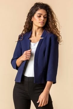 Roman Navy Textured Notch Neck Jacket 14 Roman Navy Textured Notch Neck Jacket -Roman Sales Shop unnamed file 11061