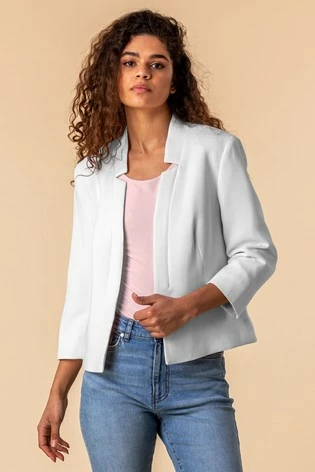 Roman Navy Textured Notch Neck Jacket 10 Roman Navy Textured Notch Neck Jacket - Image 8