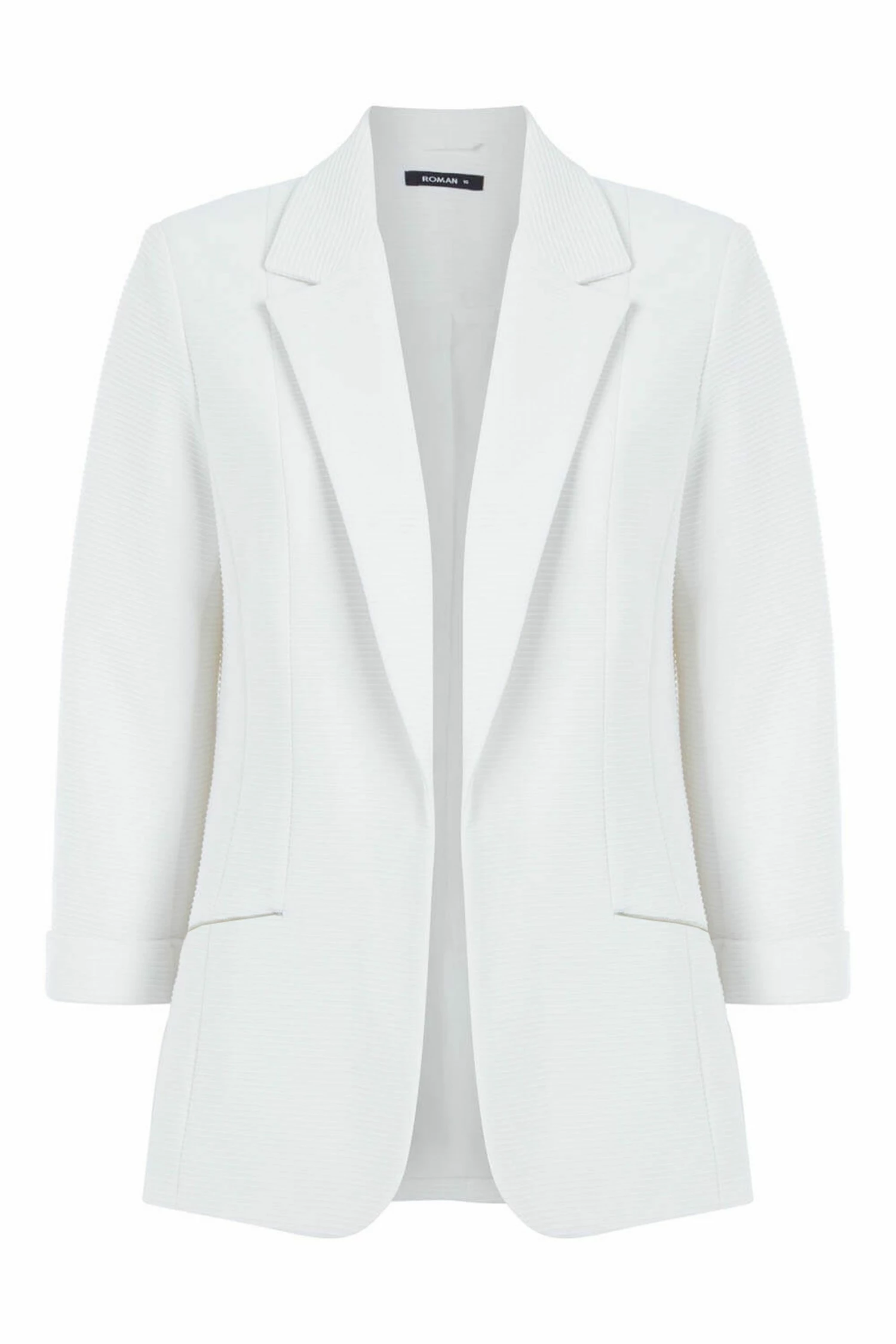 Roman Stone Ribbed 3/4 Sleeve Roll Cuff Jacket 5 Roman Stone Ribbed 3/4 Sleeve Roll Cuff Jacket - Image 3