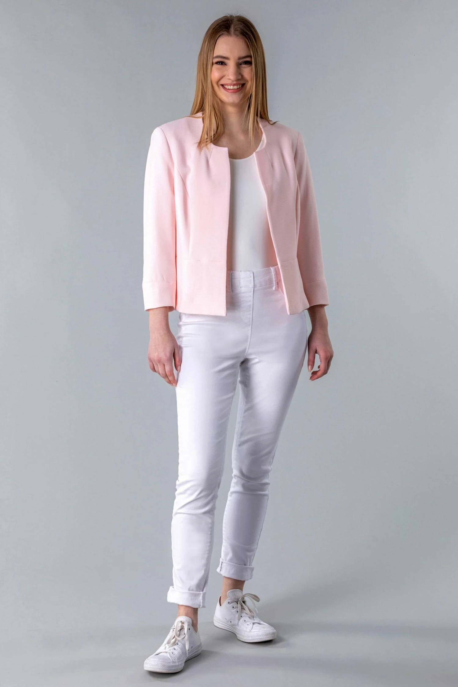 Roman Pink Textured Cropped Jacket 4 Roman Pink Textured Cropped Jacket - Image 2