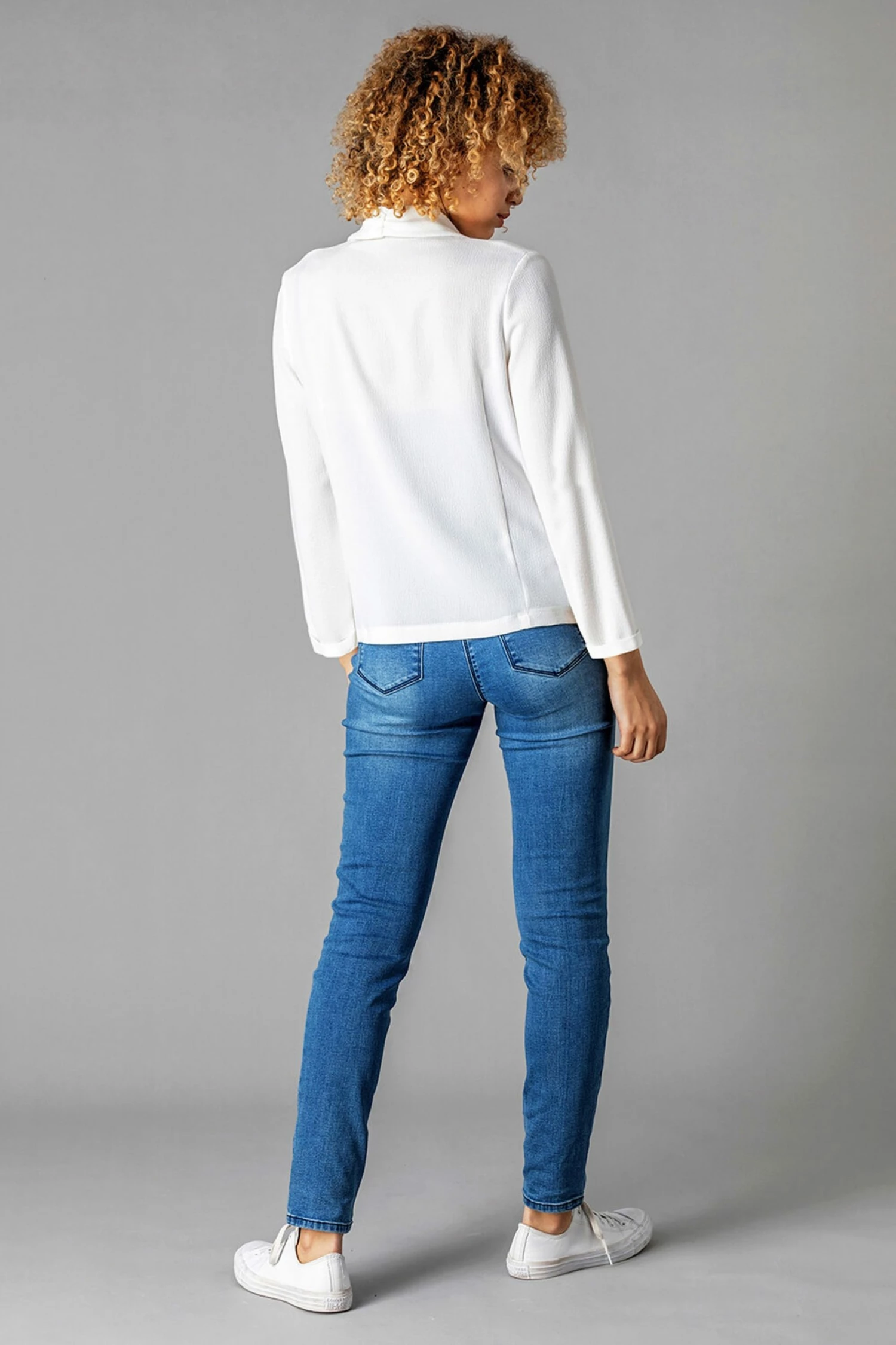 Roman White Waterfall 3/4 Sleeve Jacket 4 Roman White Waterfall 3/4 Sleeve Jacket - Image 2