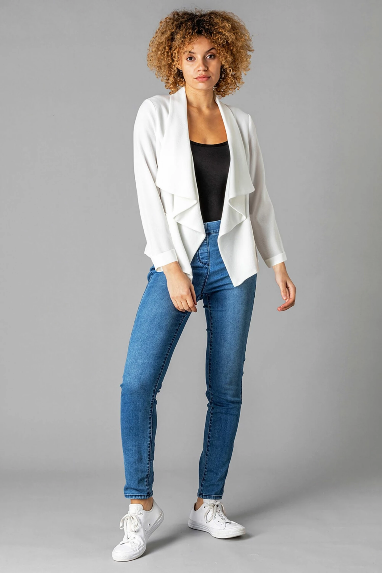 Roman White Waterfall 3/4 Sleeve Jacket 5 Roman White Waterfall 3/4 Sleeve Jacket - Image 3