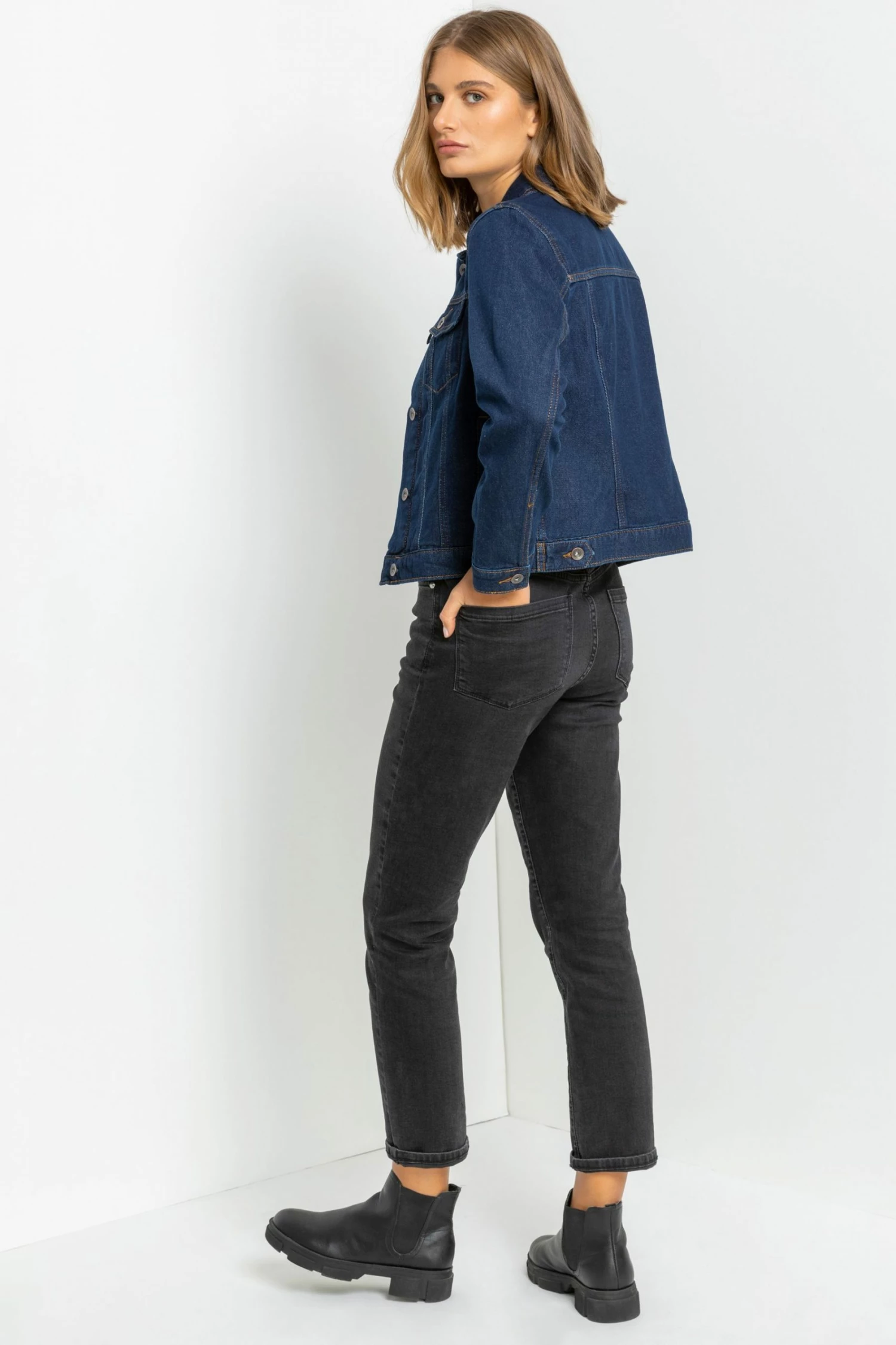 Roman Dark Blue Denim Jacket 4 Roman Dark Blue Denim Jacket - Image 2