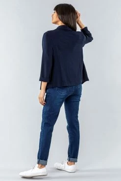 Roman Navy Waterfall 3/4 Sleeve Jacket -Roman Sales Shop unnamed file 11113