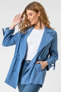 Roman Brown Tie Waist Longline Jacket 17 Roman Brown Tie Waist Longline Jacket -Roman Sales Shop unnamed file 11133