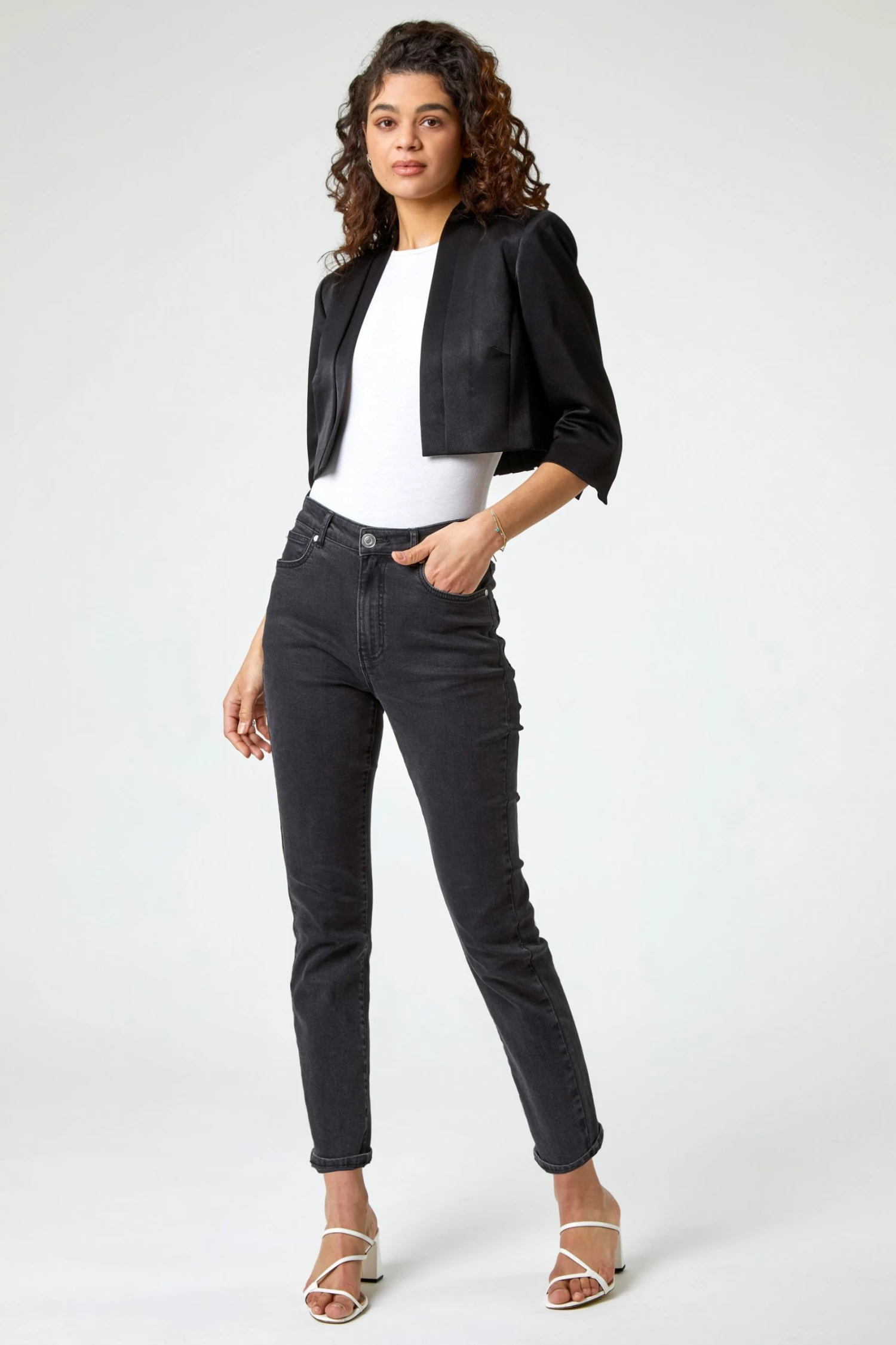 Roman Black Bow Back Cropped Jacket 4 Roman Black Bow Back Cropped Jacket - Image 2