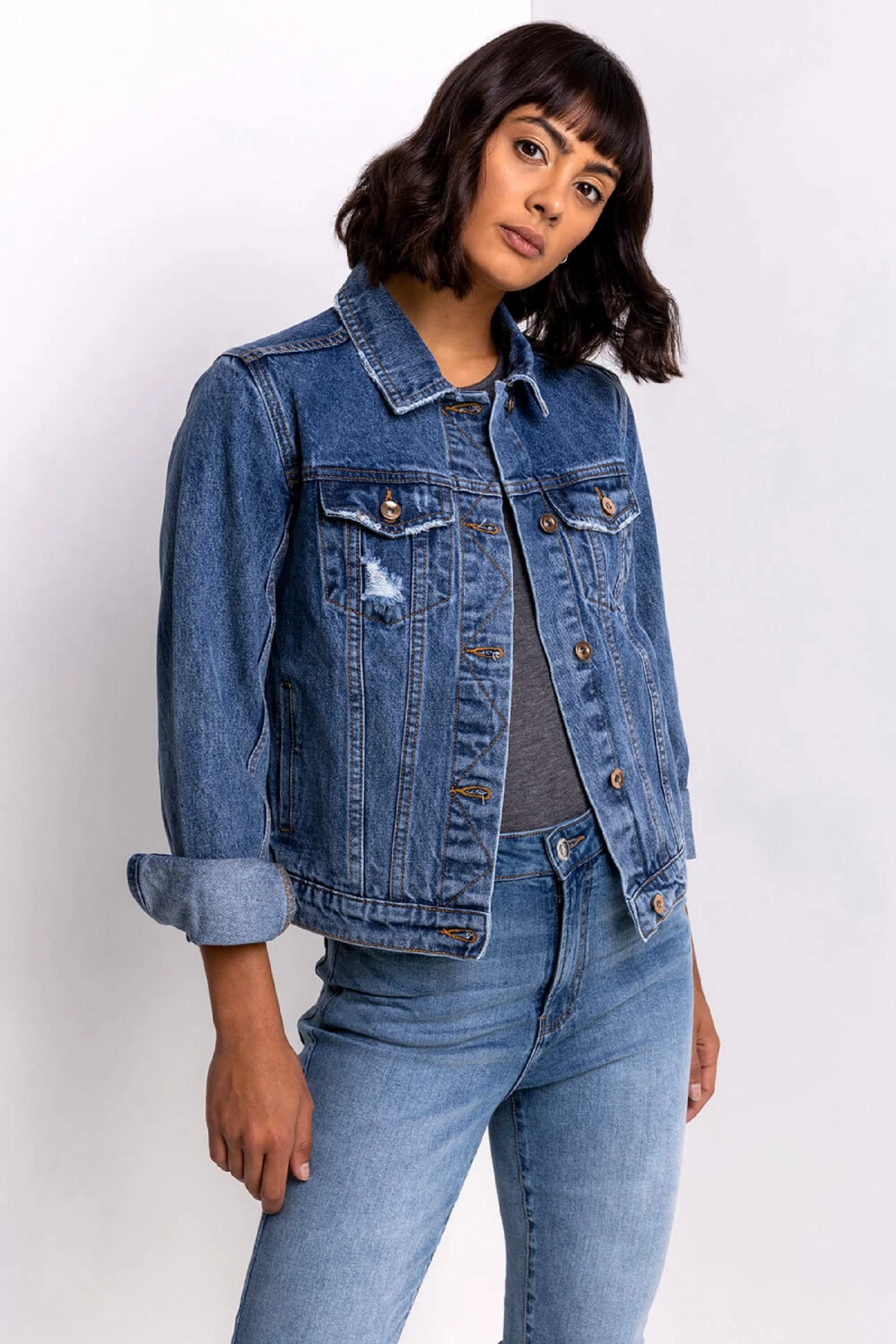 Roman Blue Classic Washed Denim Jacket 6 Roman Blue Classic Washed Denim Jacket - Image 4