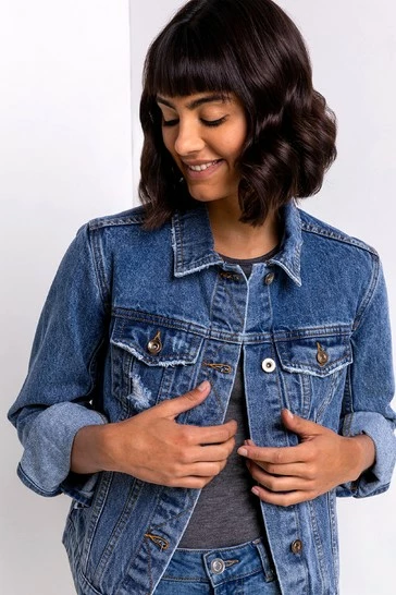 Roman Blue Classic Washed Denim Jacket 7 Roman Blue Classic Washed Denim Jacket - Image 5