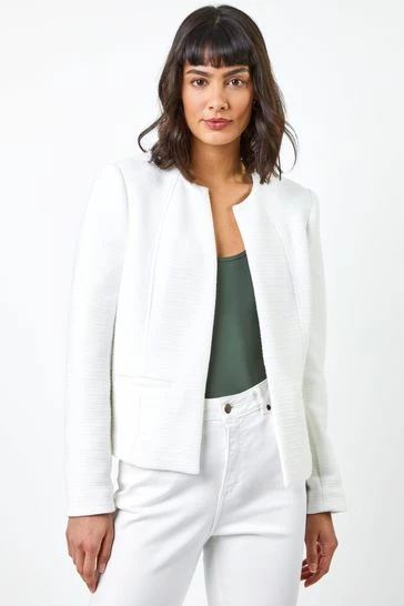 Roman White Textured Pocket Detail Jacket 8 Roman White Textured Pocket Detail Jacket - Image 6