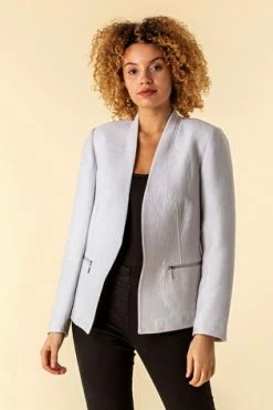 Roman Grey Zip Detail Pleated Jacket -Roman Sales Shop unnamed file 11177
