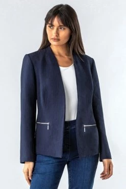 Roman Grey Zip Detail Pleated Jacket -Roman Sales Shop unnamed file 11179