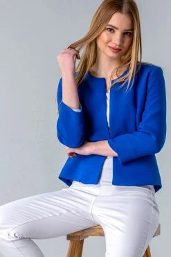 Roman Blue Textured Cropped Jacket 11 Roman Blue Textured Cropped Jacket -Roman Sales Shop unnamed file 11183