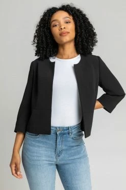 Roman Black Petite Tailored Jacquard Jacket
