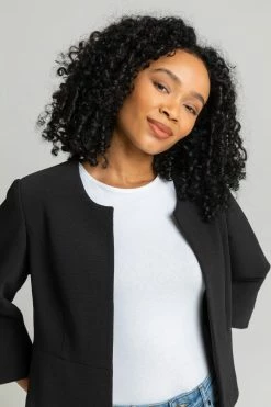 Roman Black Petite Tailored Jacquard Jacket 10 Roman Black Petite Tailored Jacquard Jacket -Roman Sales Shop unnamed file 11206