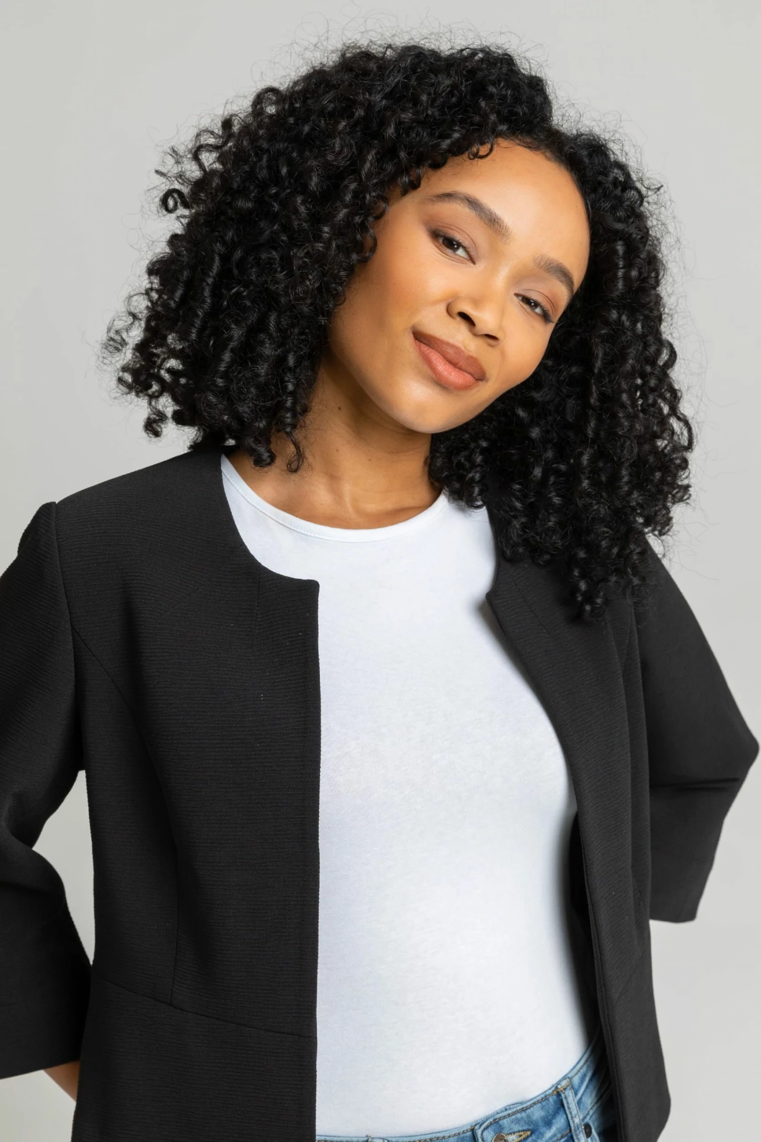 Roman Black Petite Tailored Jacquard Jacket 6 Roman Black Petite Tailored Jacquard Jacket - Image 4