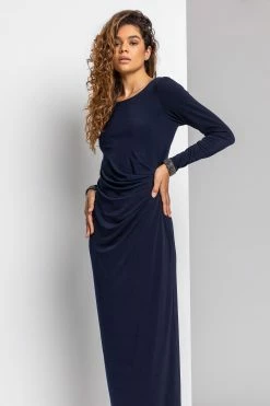 Roman Blue Sparkle Embellished Ruched Maxi Dress 11 Roman Blue Sparkle Embellished Ruched Maxi Dress -Roman Sales Shop unnamed file 1121
