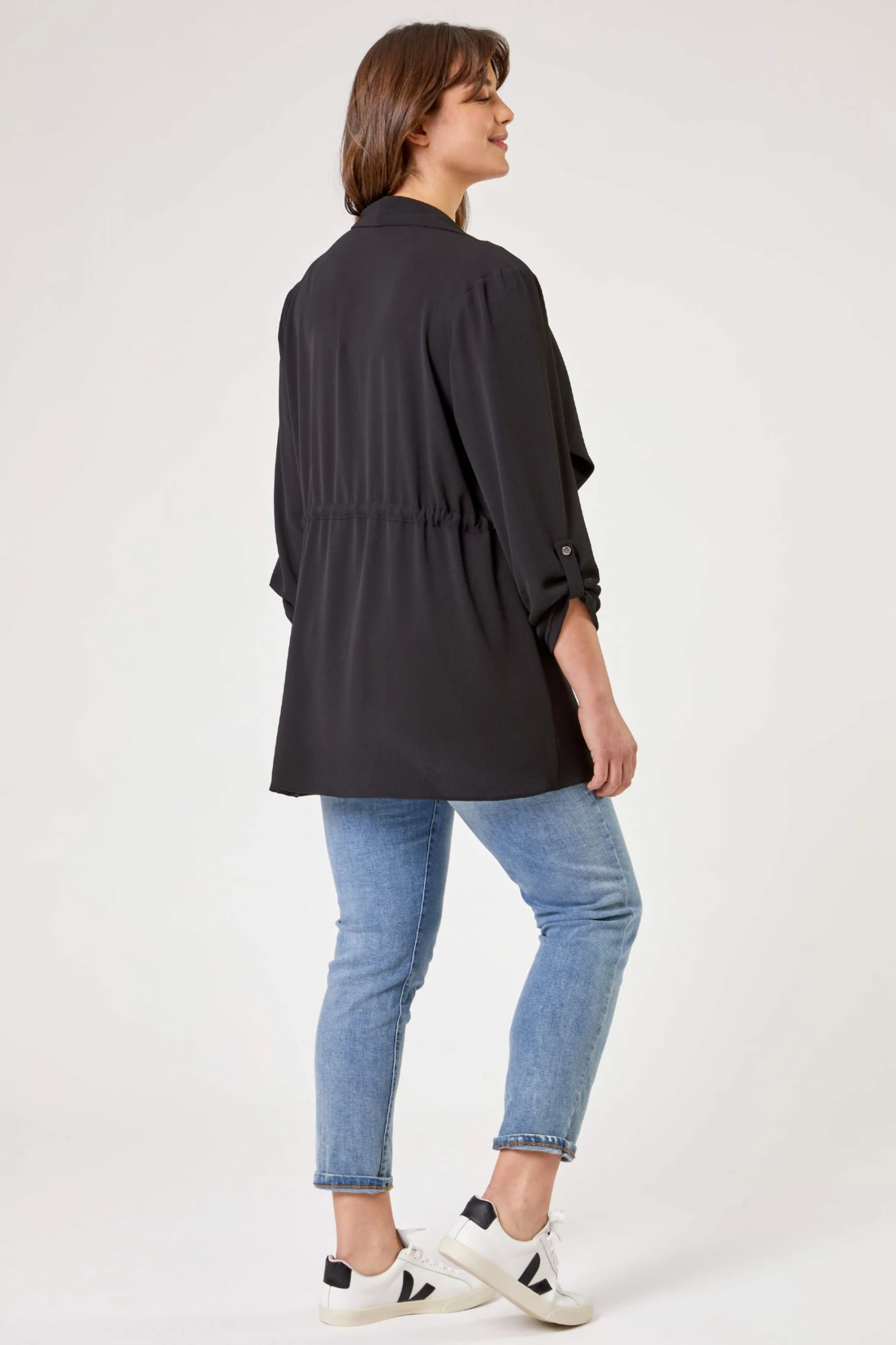 Roman Black Curve Waterfall Drawstring Jacket 5 Roman Black Curve Waterfall Drawstring Jacket - Image 3