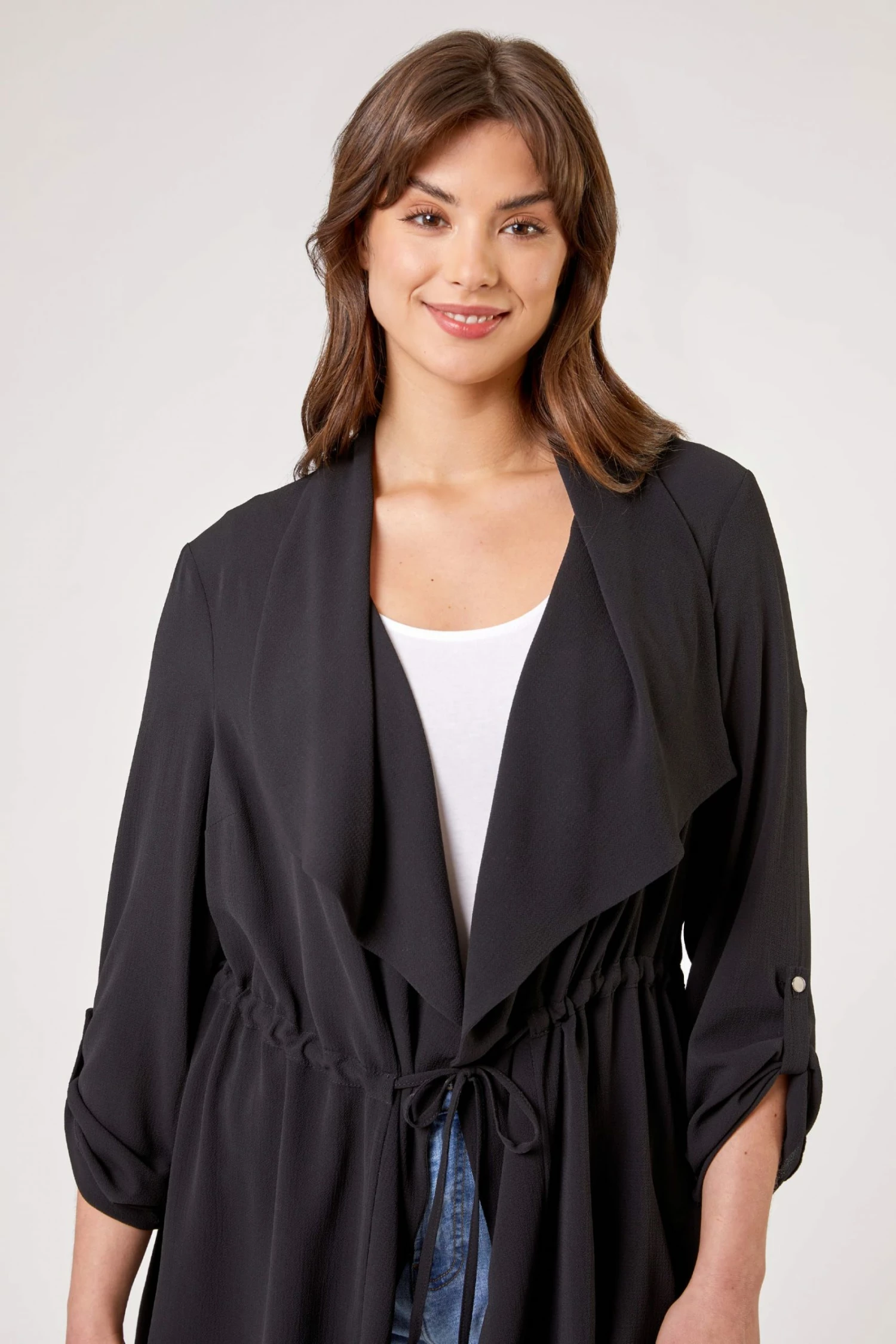 Roman Black Curve Waterfall Drawstring Jacket 6 Roman Black Curve Waterfall Drawstring Jacket - Image 4