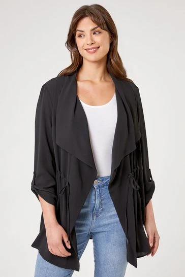 Roman Black Curve Waterfall Drawstring Jacket 7 Roman Black Curve Waterfall Drawstring Jacket - Image 5