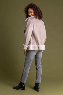 Roman Camel Faux Fur Lined Zip Detail Biker Jacket 9 Roman Camel Faux Fur Lined Zip Detail Biker Jacket -Roman Sales Shop unnamed file 11215