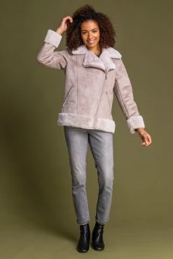 Roman Camel Faux Fur Lined Zip Detail Biker Jacket 10 Roman Camel Faux Fur Lined Zip Detail Biker Jacket -Roman Sales Shop unnamed file 11216