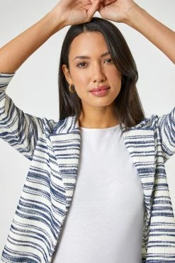 Roman White Textured Stripe Blazer Jacket 10 Roman White Textured Stripe Blazer Jacket -Roman Sales Shop unnamed file 11223
