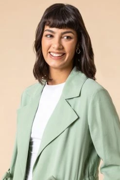 Roman Green Tie Waist Longline Jacket 10 Roman Green Tie Waist Longline Jacket -Roman Sales Shop unnamed file 11228